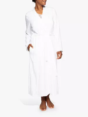 Ladies Womens White Herringbone Robe Dressing Gown 'Elizabeth' - SIZE 10 • £19.99