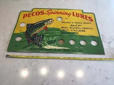 Rare Pecos Spinning Lures Stand Up Store Display Scioto Sign Co Very Colorful • $269