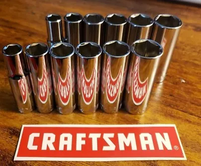 CRAFTSMAN  12pc Deep 3/8 SAE METRIC MM 6pt Ratchet Wrench Socket Set • $19.98