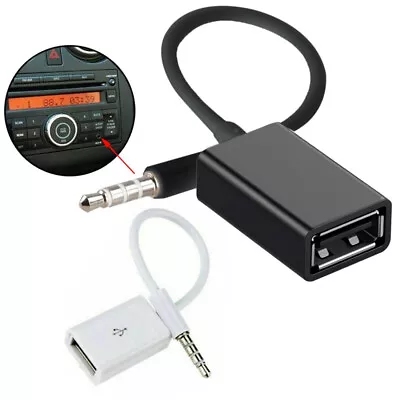 3.5mm Male AUX Audio Plug Jack To USB 2.0 Female Converter Cable Co S2  • $1.58