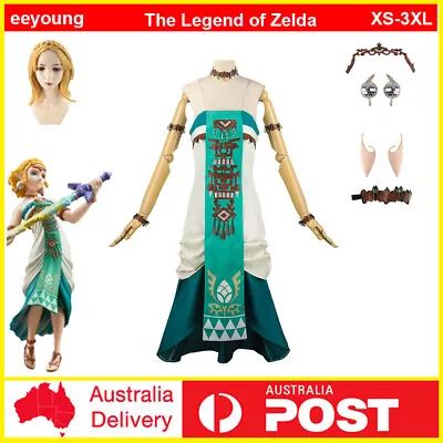 The Legend Of Zelda Cosplay Zelda's Costume Womens Halloween Fancy Dress Up • $39.99