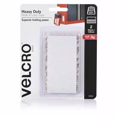 VELCRO® Brand 50 X 100mm White Heavy Duty Stick On Tape - 2 Pack • $25