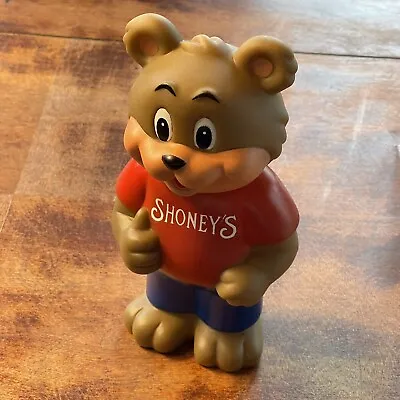 Vintage Shoney's 8” Bear Plastic Bank 1993 • $6.99