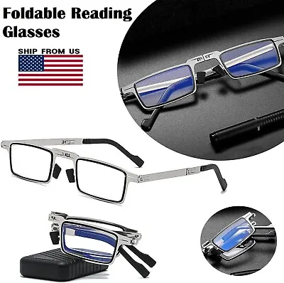 $7.99 • Buy Foldable Reading Glasses Portable Unisex Anti-blue Glasses Ultra-light With Case