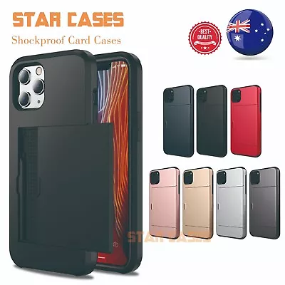 $9.99 • Buy IPhone11 Pro X XS Max XR 7 8 Plus Shockproof Slide Wallet Card Holder Case Cover