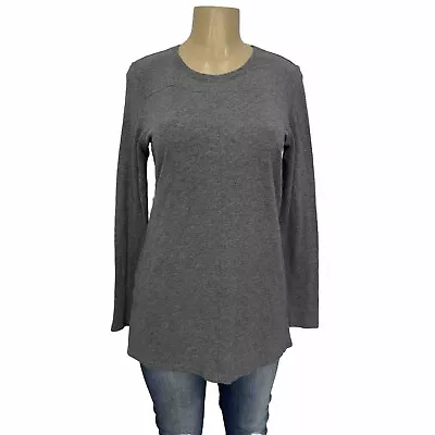 J Jill Gray Stretch Pull On Tunic Shirt Pocketed Size XS Casual Long Sleeve Top • $8.99