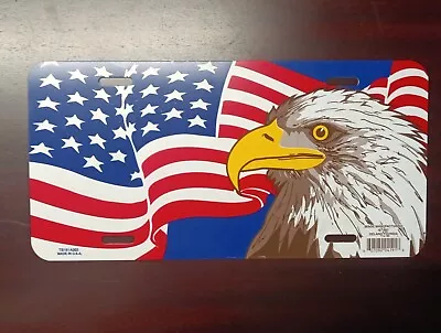 Vintage 1997 US AMERICAN FLAG With EAGLE License Plate Car Tag  • $10.99