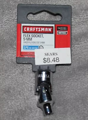 Craftsman 1/4  Drive 5mm Metric MM 6 Point Chrome Swivel Flex Socket 43191 NEW • $7.95