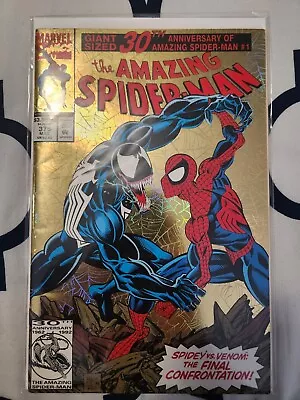 THE AMAZING SPIDER-MAN #375 30th Anniversary GIANT SIZE Gold Cover W Bag & Board • £15.83