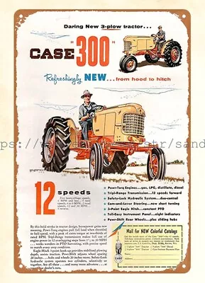 1956 Case Model 300 Tractor Ranch Farm Metal Tin Sign Cafe Tavern Plaques • $18.84