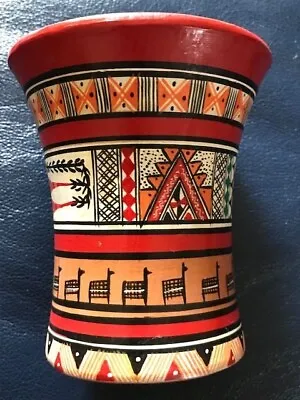 Cusco Peru Vase Art Pottery Hand Painted • $21