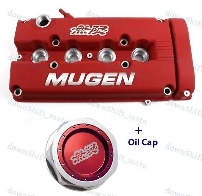 JDM MUGEN Engine Valve Cover With Oil Cap For Honda Civic B16 B17 VTEC B18C DOHC • $287.40