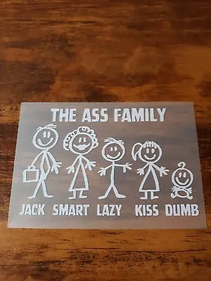 Ass Family Vinyl Graphic Car Window Decal Funny Sticker 5  1/2 X 4  • $5.49