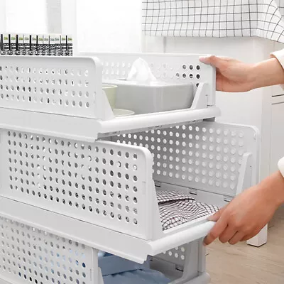 Stackable Wardrobe Drawer Tabletop Units Clothes Closet Storage Basket Boxes NEW • £6.94