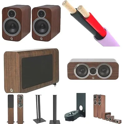 £1499.99 • Buy Q Acoustics 5.1 Home Cinema Pack HiFi Speakers Sub & QED 16/2 English Walnut