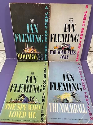 Four (4) Vintage James Bond Ian Fleming Signet Books Paperbacks 1960s • $11.29