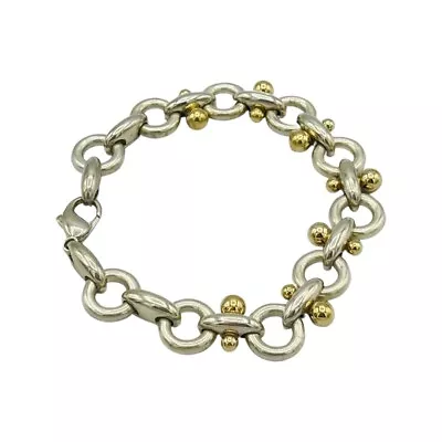 Vintage Movado Sterling Silver And 18K Yellow Gold Bracelet • $899.99