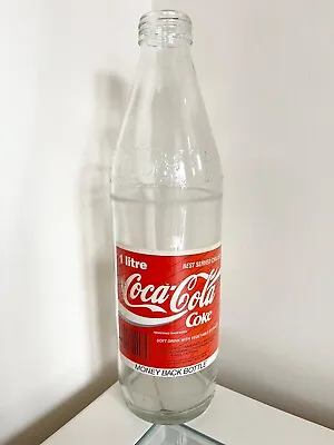 Coca-cola Large Glass 1 Litre Money Back Bottle Vintage Collectors Retro Coke • £19.95