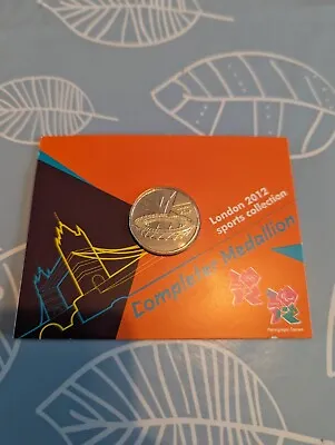 London 2012 Olympic Games 50p OFFICIAL COMPLETER MEDALLION Rare • £62.95