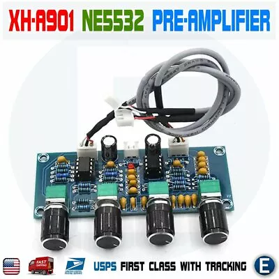 XH-A901 NE5532 Amplifier Tone Board Preamp Pre-amp With Treble Bass Volume Adjst • $10.35