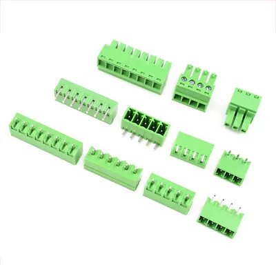 2-12 Pin PCB Terminal Block Connector Plug/Straight/Right Angle Pin 3.81mm Pitch • $1.21