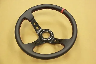 Jdm 350mm Bk/rd Stitche Steering Wheel 6 Bolt Integra Rsx Da Db Dc2 Dc5 Da9 Db8 • $45.99