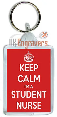 £3 • Buy Keep Calm I'm A Student Nurse Keyring Bag Tag Birthday Novelty Gift Present