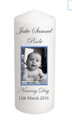 £5.49 • Buy Personalised Your Photo Candle Christening Baptism Memory Keepsake Gift Boy Girl