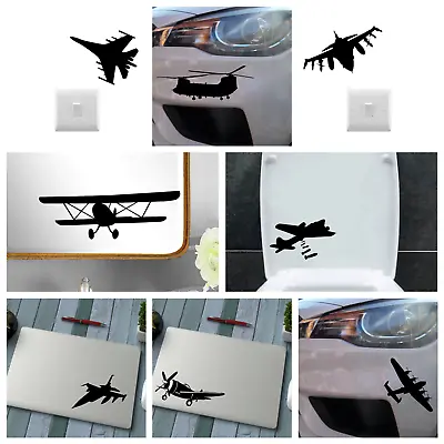 Military Aircraft Fighter Plane Vinyl Decal - Car Bumper Sticker - Laptop - Set1 • £3.14