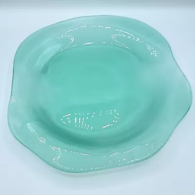 Vintage Cive Art Glass Dinner Plate Made In Italy Seafoam Aqua Ocean Waves 10  • $15