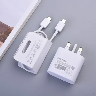 Genuine 25W Super Fast Charger Adapter USB-C Cable For Samsung Galaxy Phones Lot • £10.99