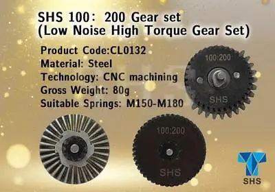 $30 • Buy SHS - Low Noise 100:200 Helical Gear Set For V2/V3 Gearbox AEGs-CL14014