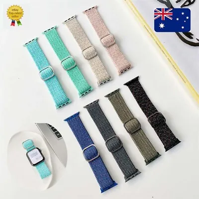 $12.81 • Buy For Apple Watch Strap Nylon Band Woven IWatch Series SE 8 7 6 5 4 3 2 44mm 38mm