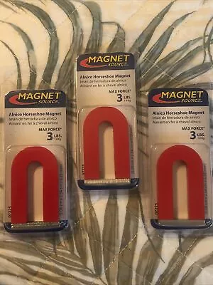 3 Red Cast Alnico 5 U-Shaped Magnet With Keeper 1-3/16  Wide 2  Tall 1/4  • $25