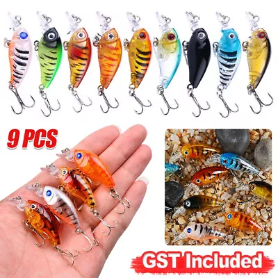 $8.87 • Buy 9PCS Fishing Lures For Bream Bass Trout Redfin Perch Cod Flathead Whiting Tackle