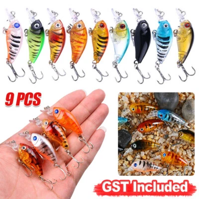 $7.65 • Buy 9PCS Fishing Lures For Bream Bass Trout Redfin Perch Cod Flathead Whiting Tackle