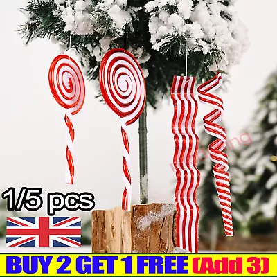 1/5Pcs Christmas Tree Hanging Candy Cane Pendant Xmas Party Home Decor Ornaments • £6.69