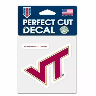 Virginia Tech Perfect Cut Decal 4 X4  TWO Pack 2 Decals Total NEW • $9.99