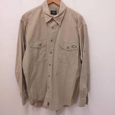 Land Rover Experience Utility Shirt Long Sleeve Cotton Beige Men’s Size Lrg  G10 • £19.99