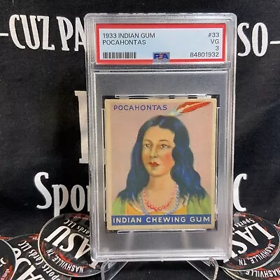 Pocahontas Psa 3 1933 Goudey Indian Gum #33 Ex Card 5913 • $159.99