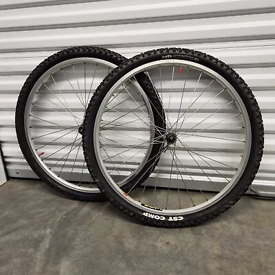 USED Mavic X 517 Shimano XTR 26 Mtb Wheelset Silver Front Rear Rim Brake • $75