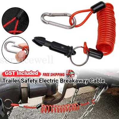 Trailer Safety Electric Breakaway Cable Brake Away Switch For Caravan Camper Car • $16.29