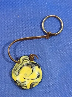 Handmade Yellow Resin Vintage Keychain • $2.49