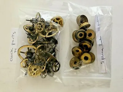 Lot 45+ Pocket Watch Clock Movement Gears Barrels Parts Repair Steampunk Vintage • $39.95