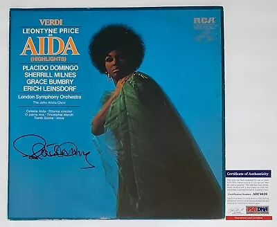 Placido Domingo Signed Verdi: Aida (highlights) Record Album Psa Coa Ad74626 • $399.95