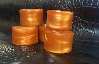 Rare Bakelite Napkin Rings Butterscotch Swirl Set Of 9 Tested For Authenticity. • $100