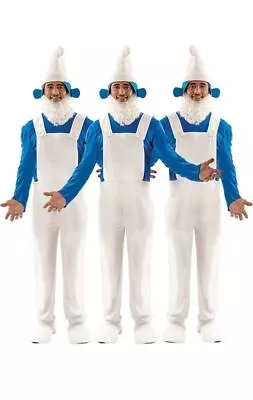 Mens Blue Gnome Novelty 80s Smurfs Stag Night Fancy Dress Costume • £37.99