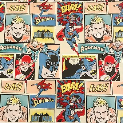 Batman Aquaman Flash DC Superhero Boys Fabric Sold By Fat Quarter 32cm X 55cm BN • $8.46