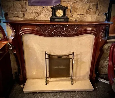 Large Hand Carved Mahogany Fire Surround And Granite Set  • £995