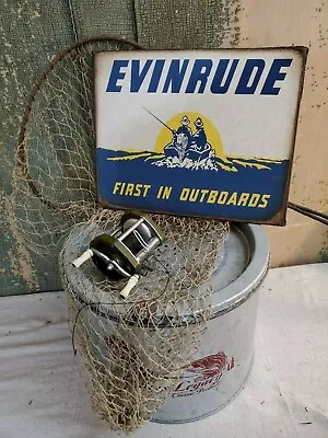 Vintage Style Evinrude Boat Motor Fish Lake Cabin Cottage Advertise Canvas Sign • $13.95